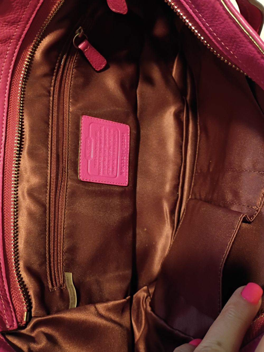 Bright Pink Butter Soft Leather CoachTote Bag W Matching Kate Spade Wallet - Picture 5 of 6